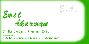 emil akerman business card
